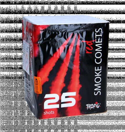 Red Smoke Comets - 25-Schuss-Rauchkometen-Batterie