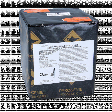 Silver Spinning Tail With Silver Strobe Mine, 25-Schuss-Batterie