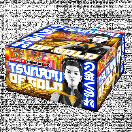 Tsunami Of Gold, 144-Schuss-Verbundfeuerwerk