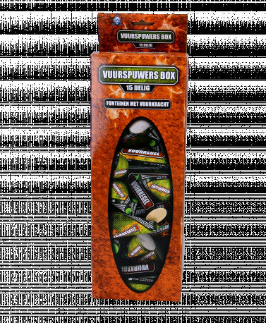 Vuurspuwers Box, Fontänen und Vulkanset 15-teilig